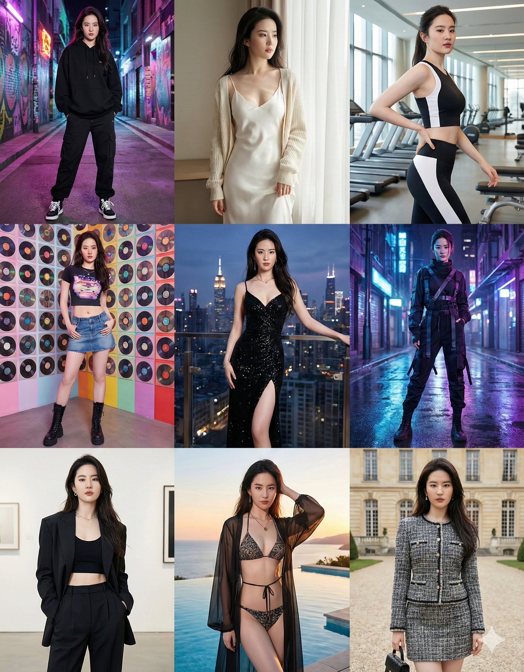 9 Stylish Character Collages - AI generated image