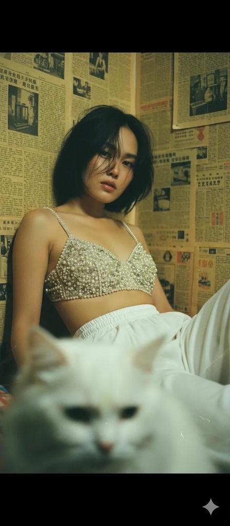 Lost in the Warm Retro Glow - AI generated image