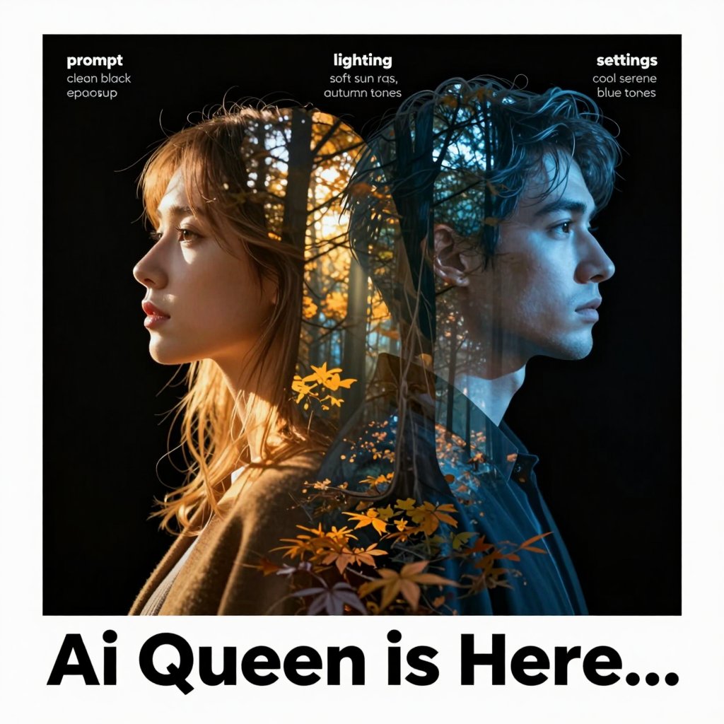Modern Cinematic Double-Exposure Artistic Poster - AI generated image