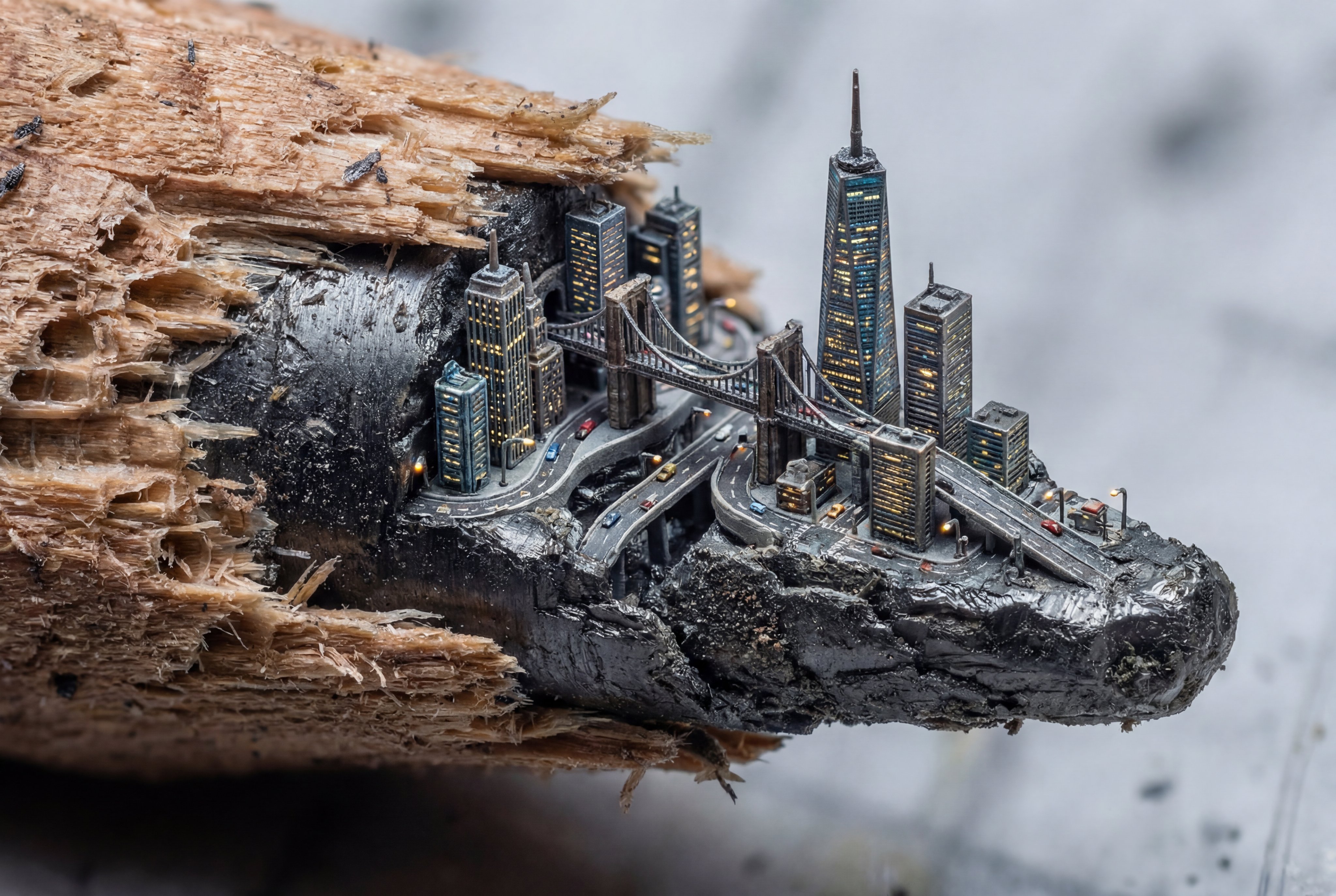 Microscopic City Artwork - AI generated image