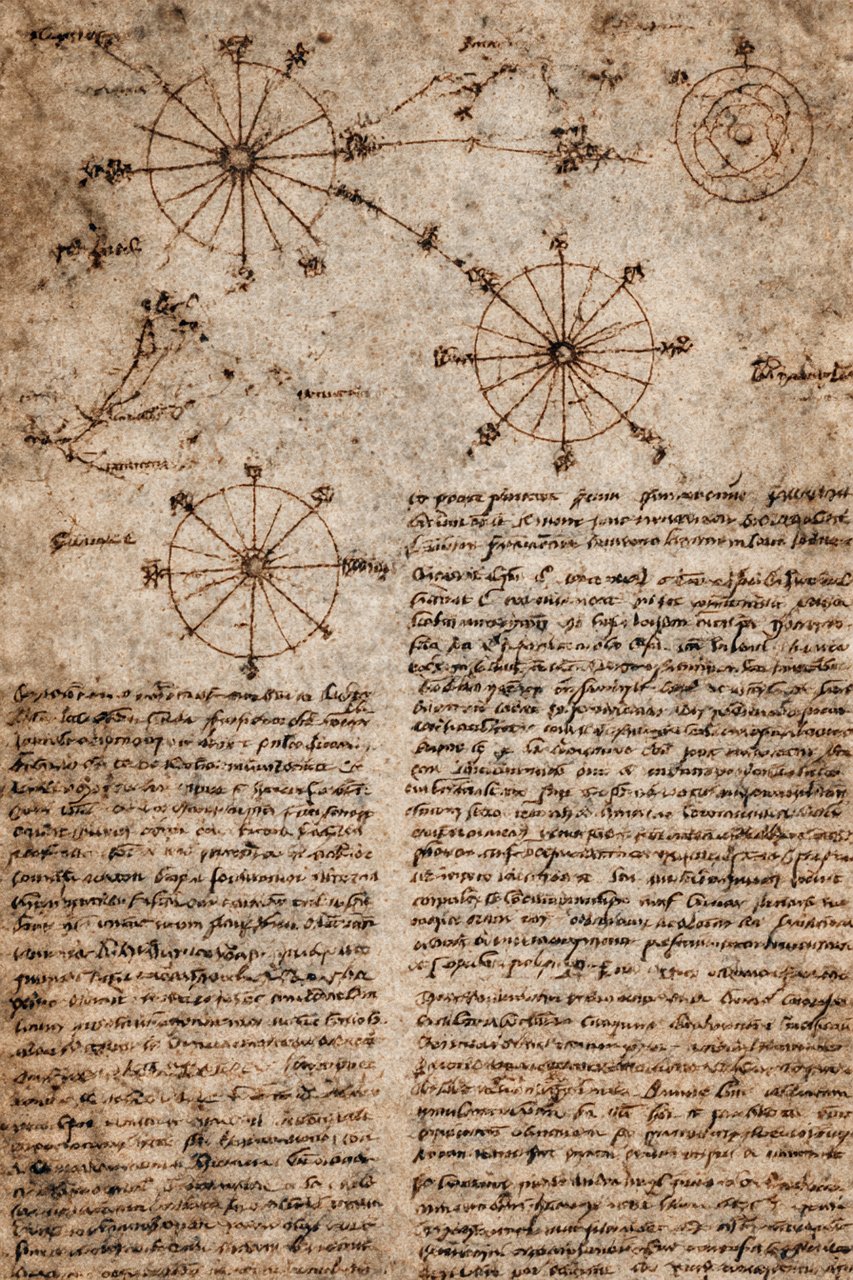 Ancient Manuscript Style Book Page - AI generated image