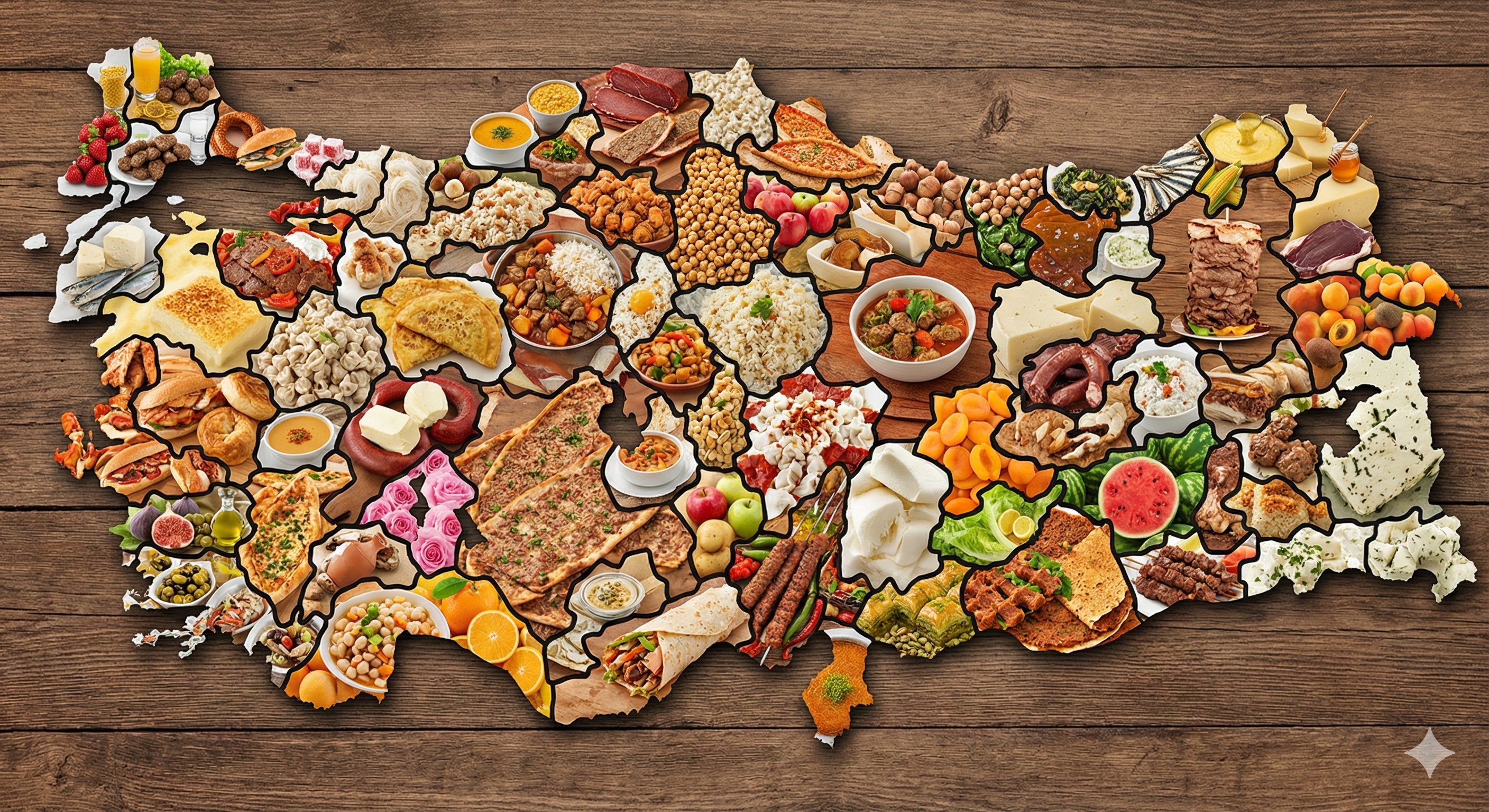 Turkey's Famous Food Map - AI generated image