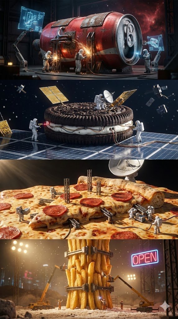 Sci-Fi Industrial Food Fusion - AI generated image