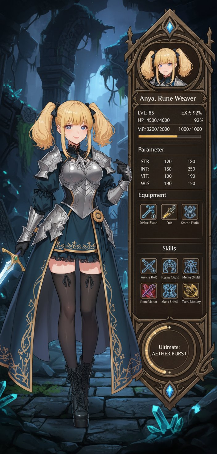 Create RPG Character Status Screen with Nano Banana - AI generated image