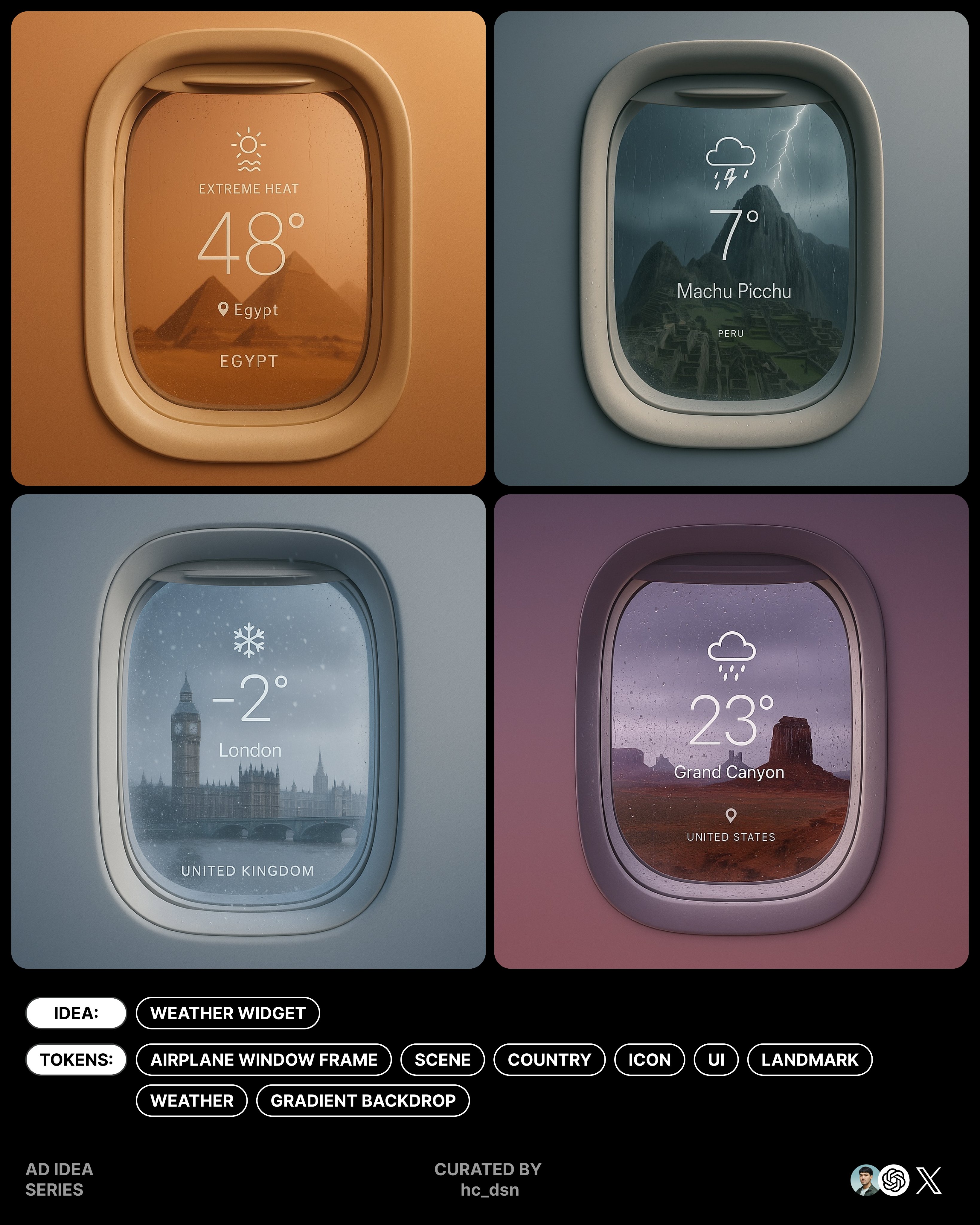 Minimal Weather Widget with Iconic Landmarks - AI generated image