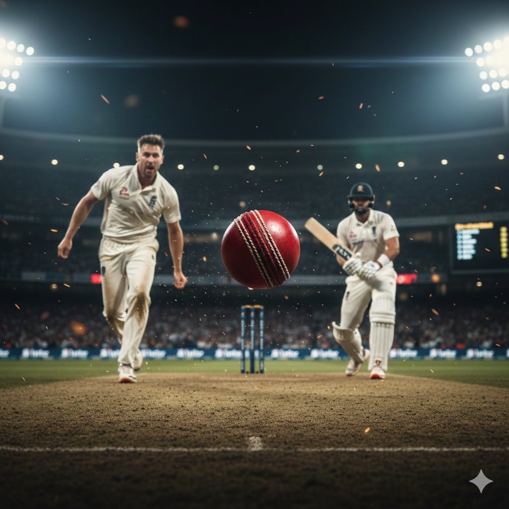 Hyper-Realistic Moment from the Ashes Cricket Series - AI generated image
