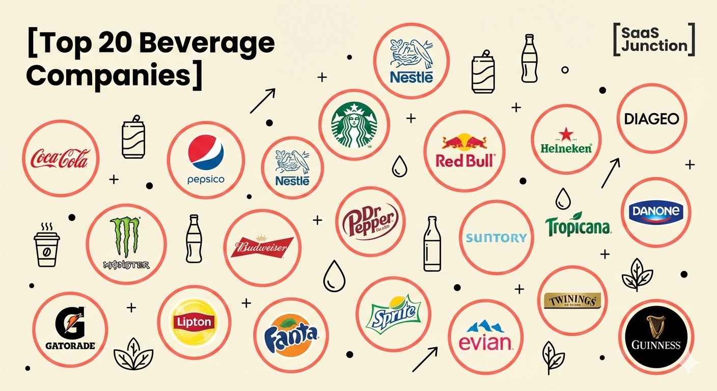 Custom Infographic: Overview of Top 20 Beverage Companies - AI generated image