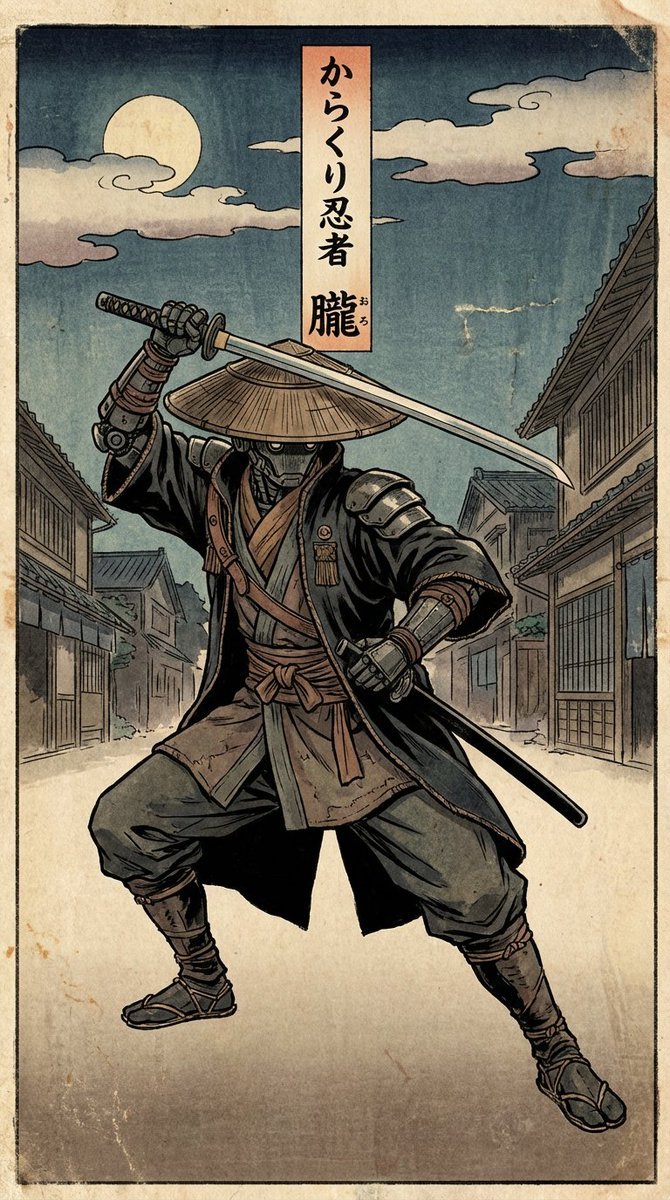 Printing Evolution: The Puppet Ninja Kuran - AI generated image