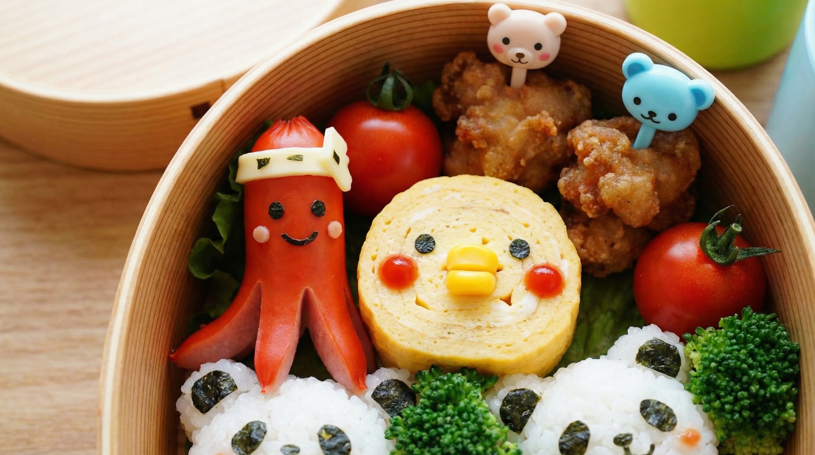 Lunch Box Arrangement and Cute Recipe - AI generated image