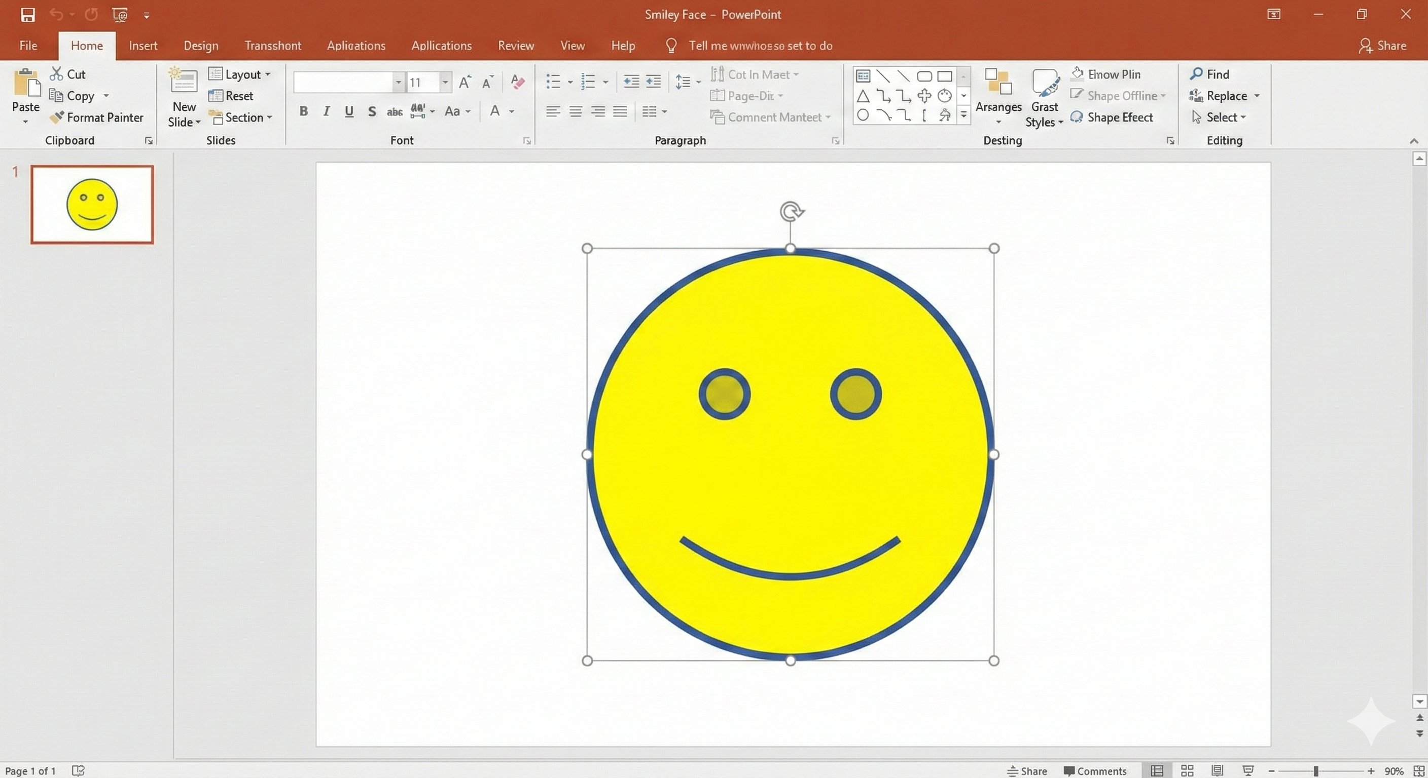 Minimalist Smile Mark in PowerPoint - AI generated image