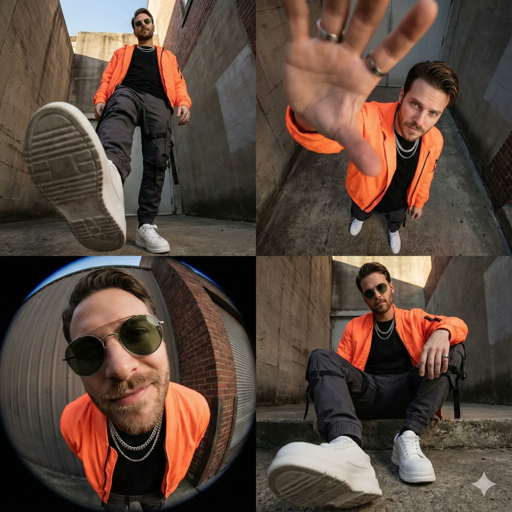 High-fashion Streetwear Editorial Photo - AI generated image