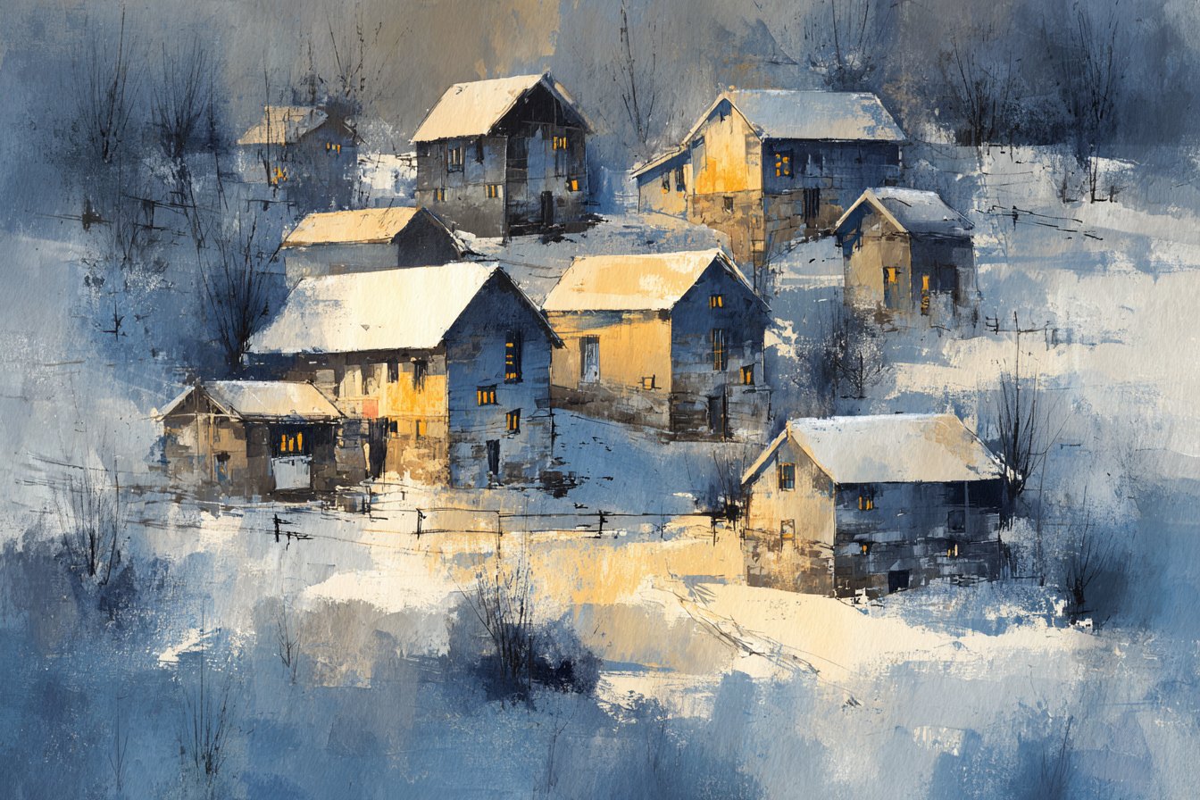 Impressionist Watercolor Landscape - AI generated image