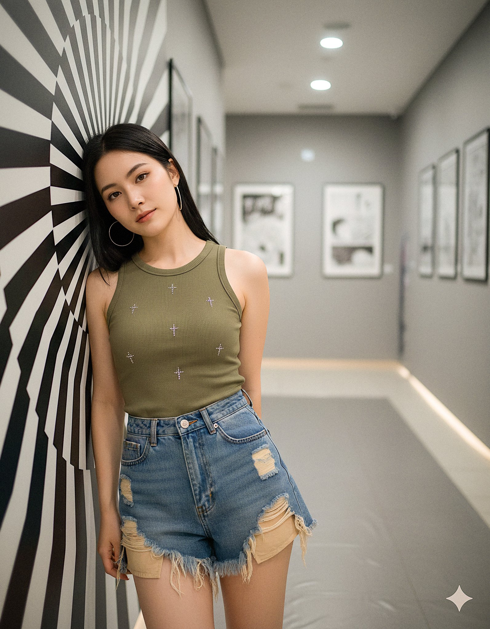 Woman in Corridor - AI generated image