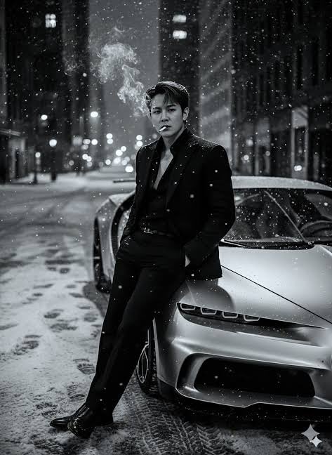 Stylish Man in Front of a Futuristic Sports Car - AI generated image