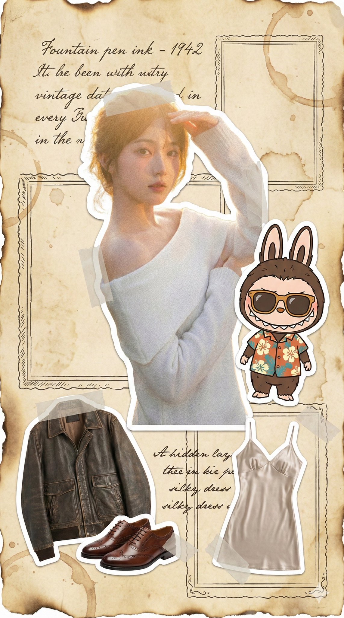 Yellowed Old Newspaper Journal - AI generated image