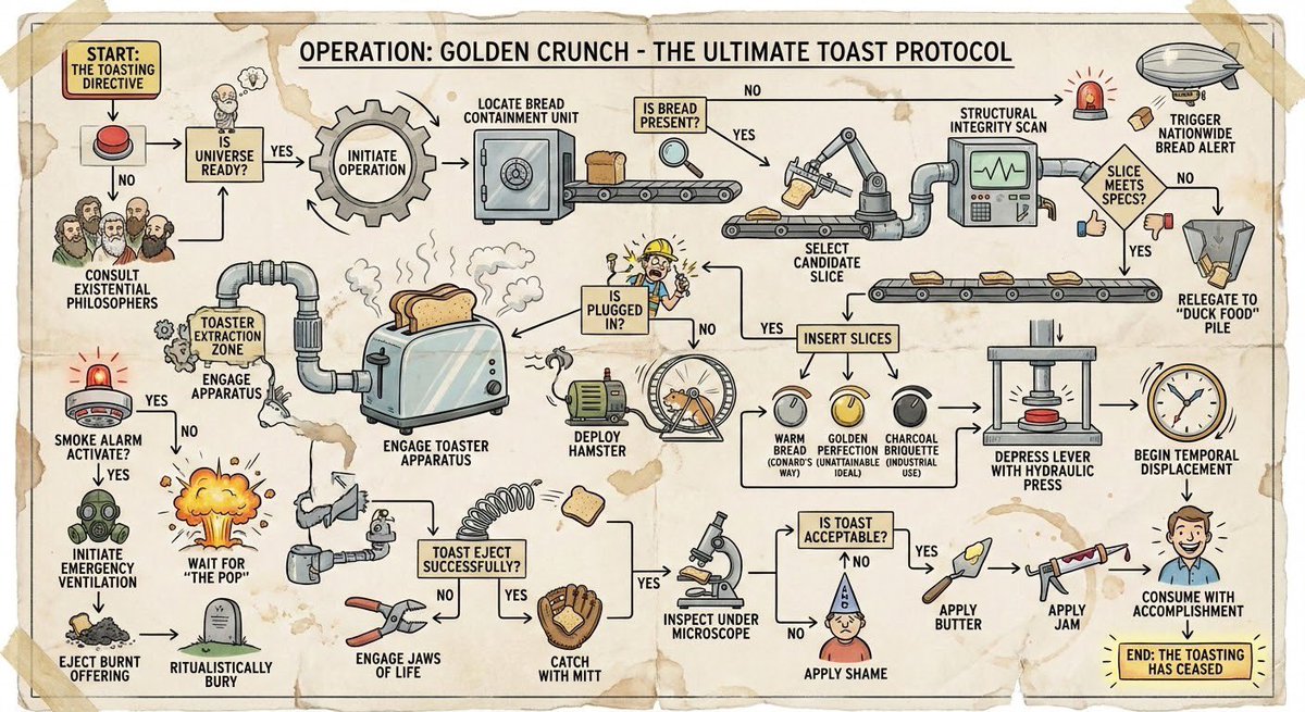 Toast Process Flowchart - AI generated image