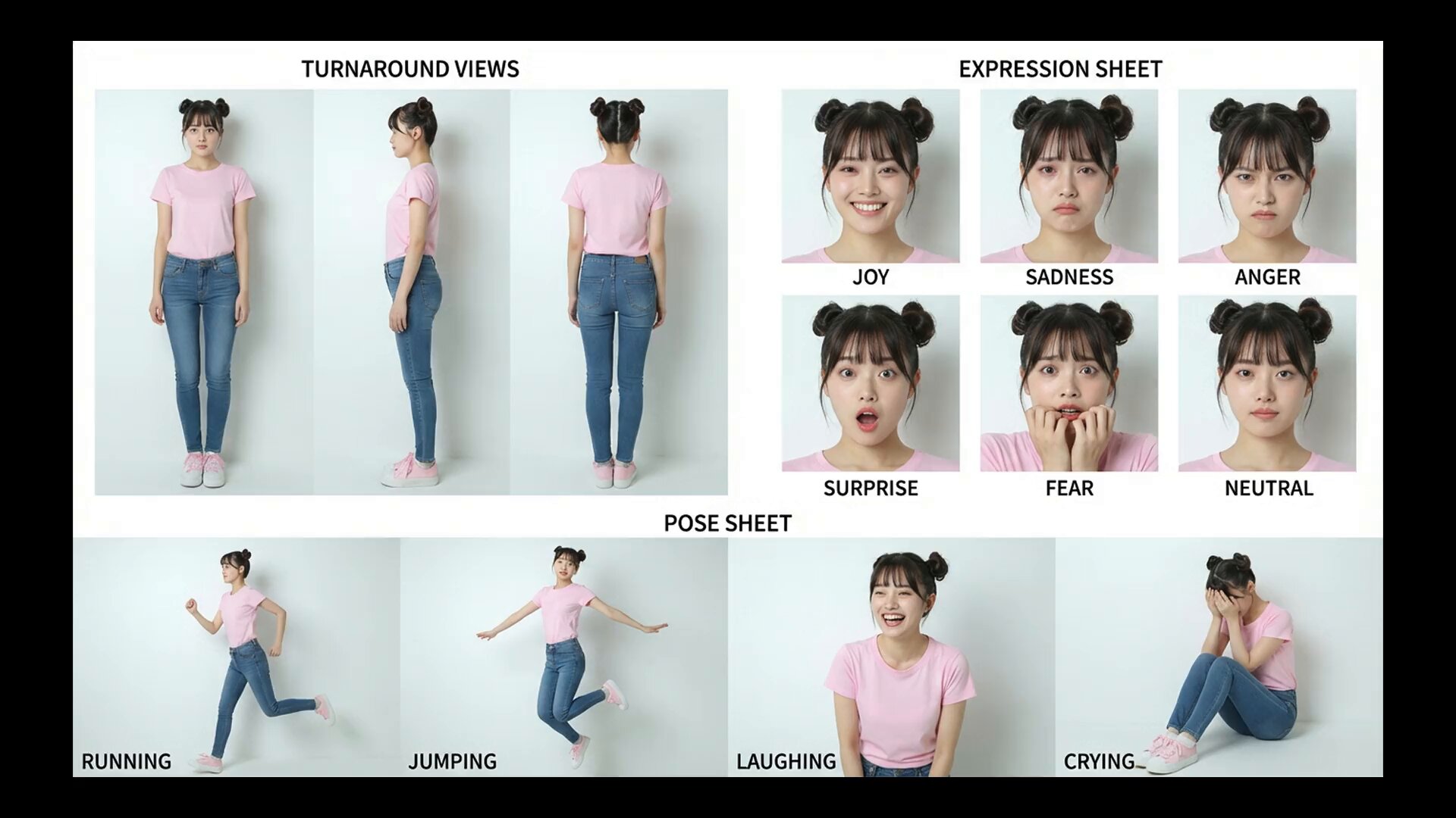 Create a New Character Design Sheet in Photoshop - AI generated image