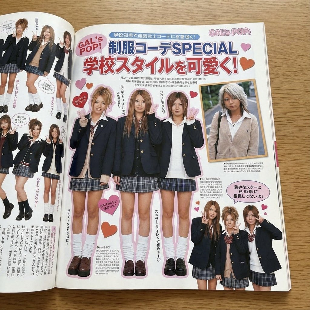 Japanese Gyal Magazine Uniform Feature - AI generated image