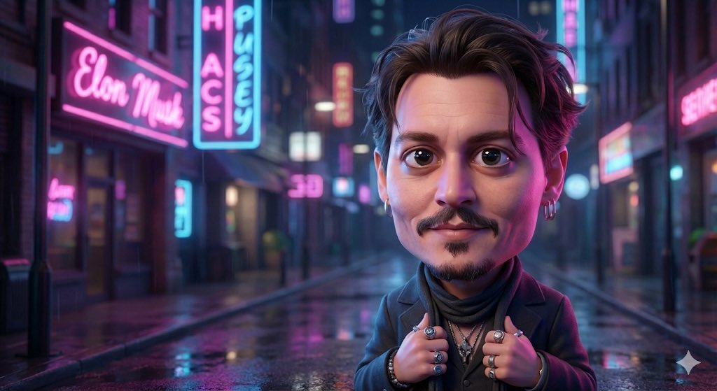 3D Neon Vibe Celebrity Caricature - AI generated image