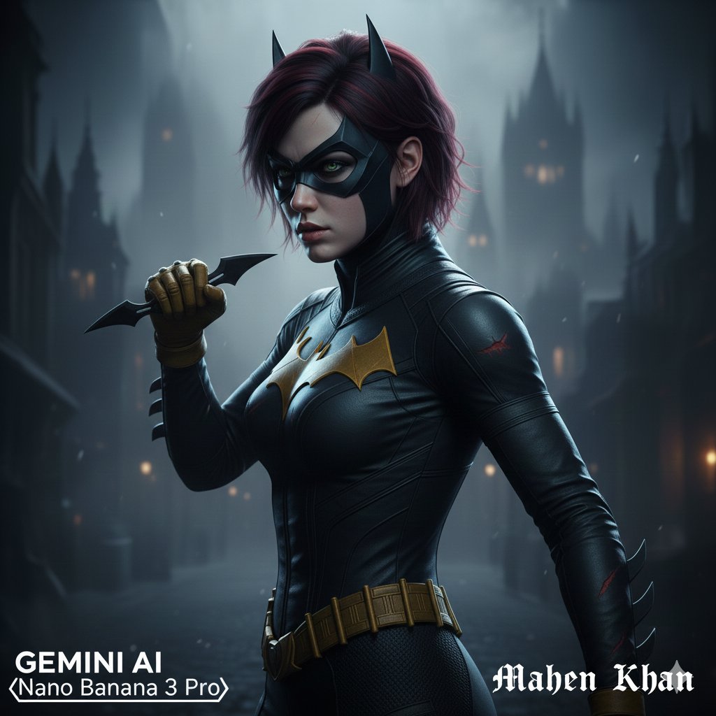 Gothic Noir Vigilante Portrait - AI generated image