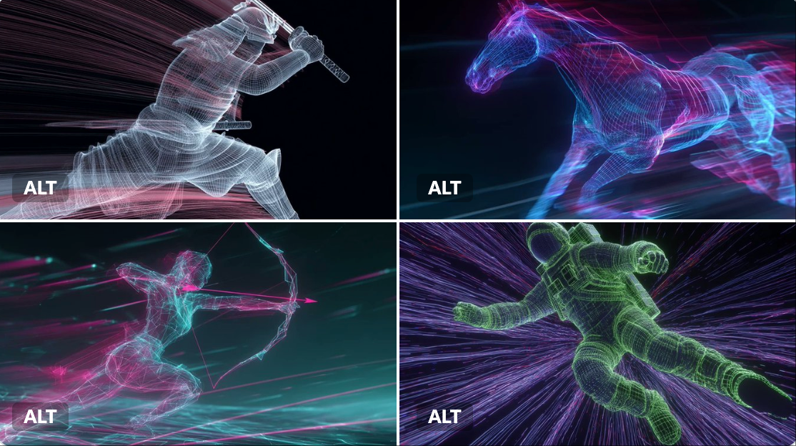 Neon Wireframe - AI generated image