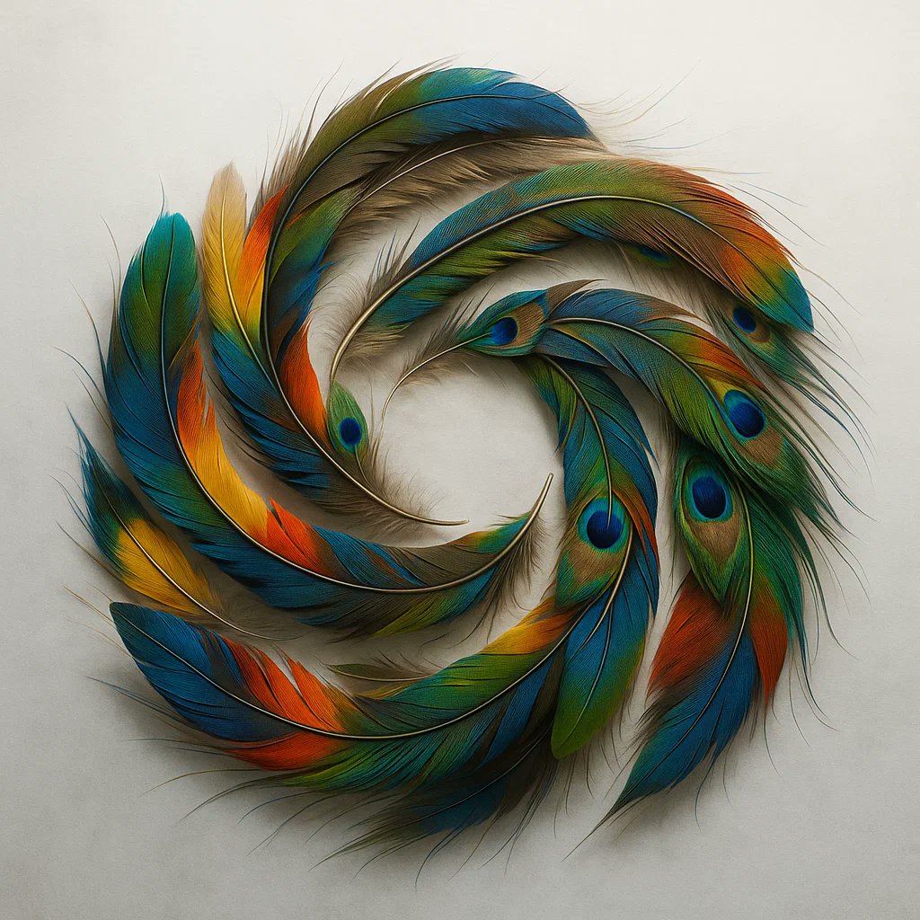 Logo Made of Bird Feathers - AI generated image