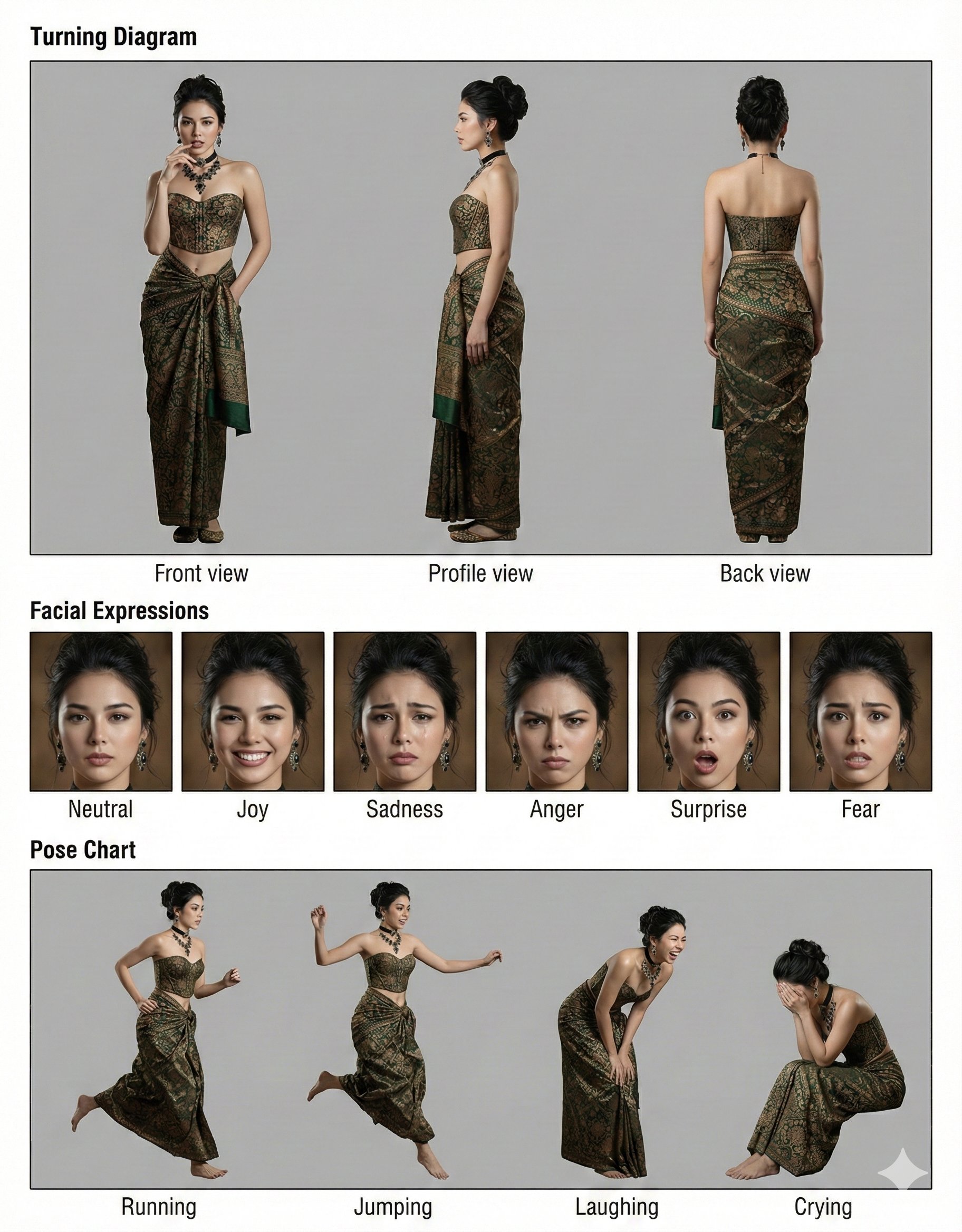 Live-Action Film Character Design Sheet - AI generated image