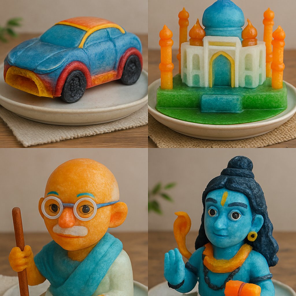 Colorful Handmade Sculpture - AI generated image