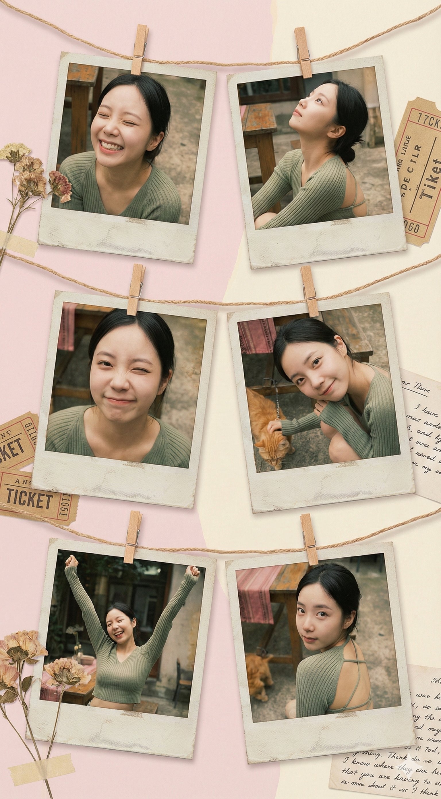 Vintage Polaroid Collage Art - AI generated image