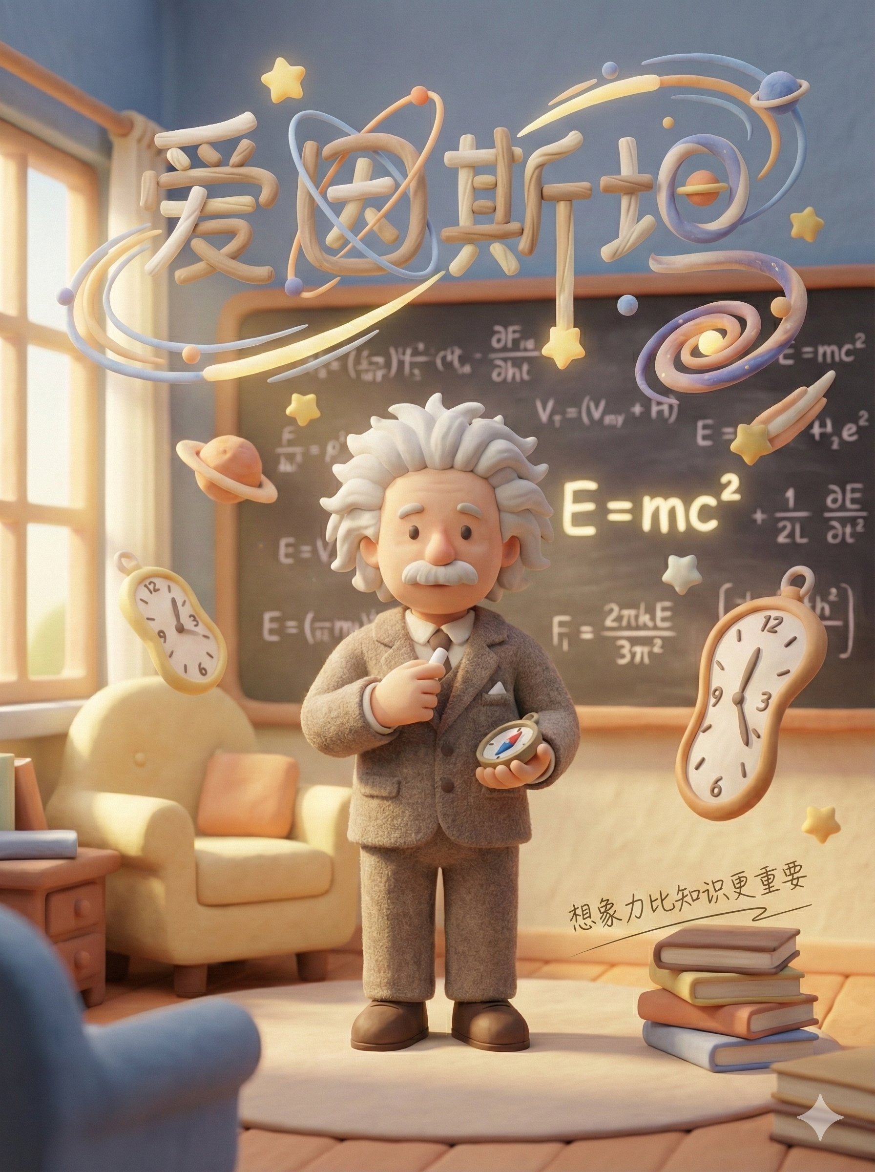 Healing fairy tale style clay poster - AI generated image