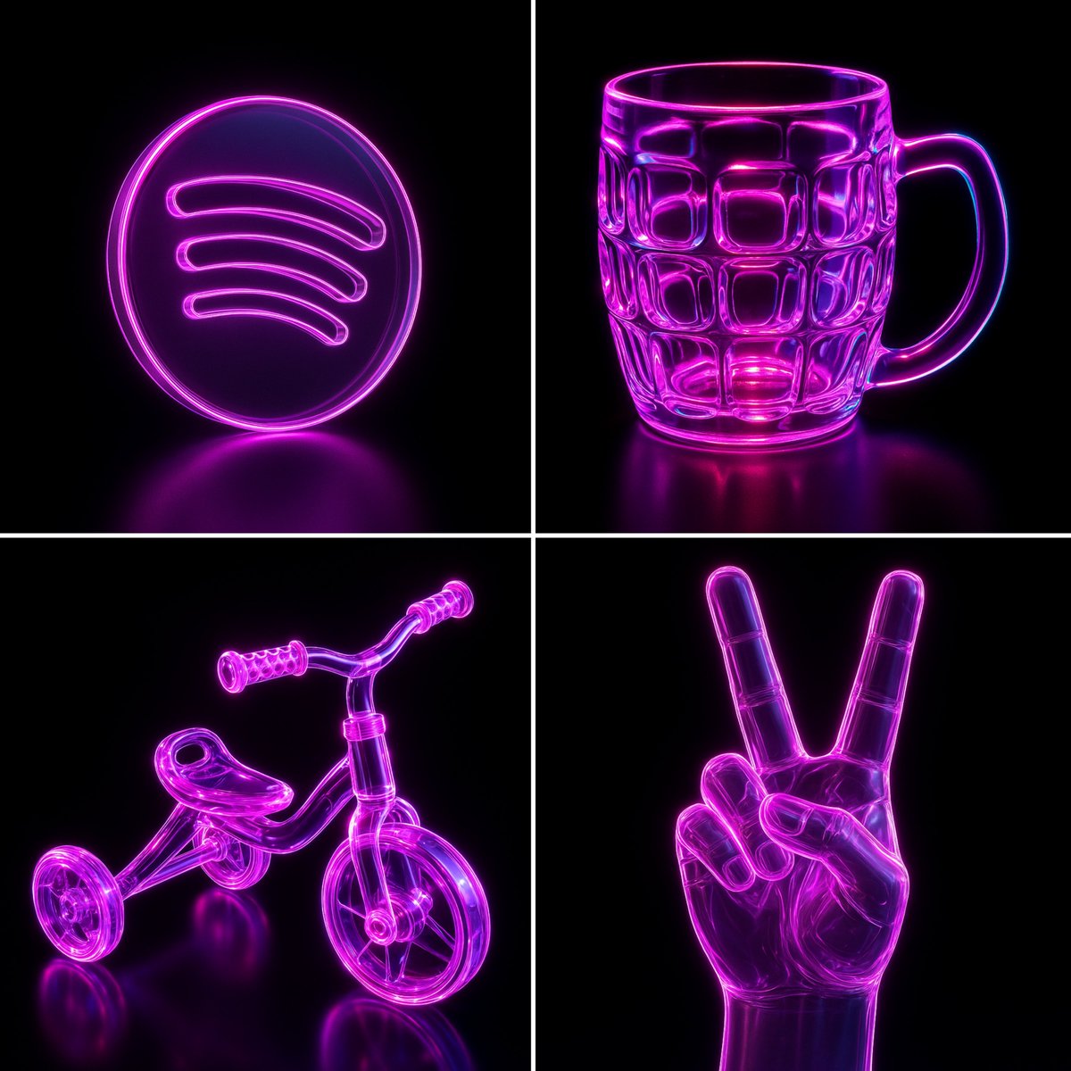 Neon Glass Glow - AI generated image