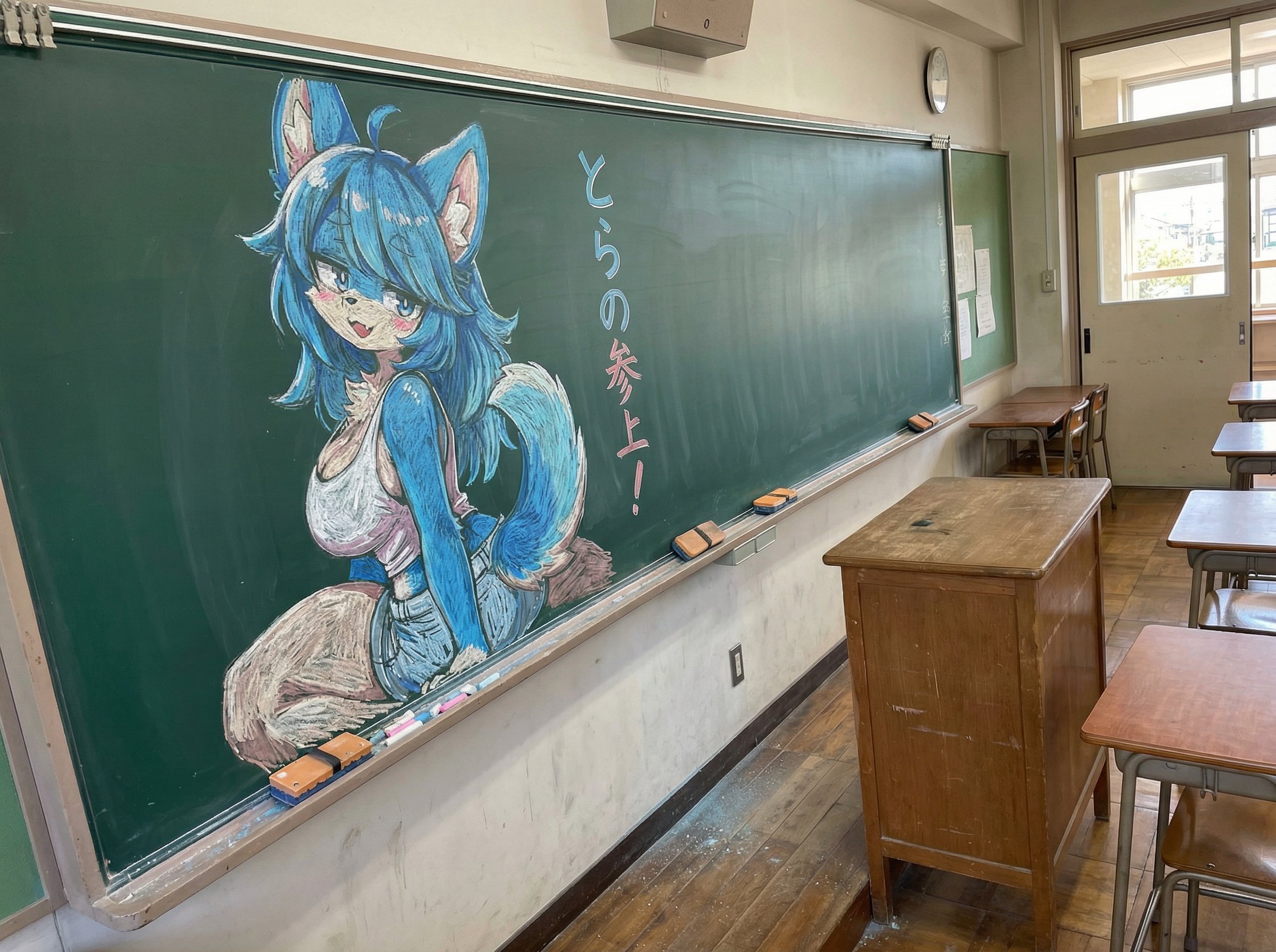 Nano Banana Illustration on the Blackboard - AI generated image