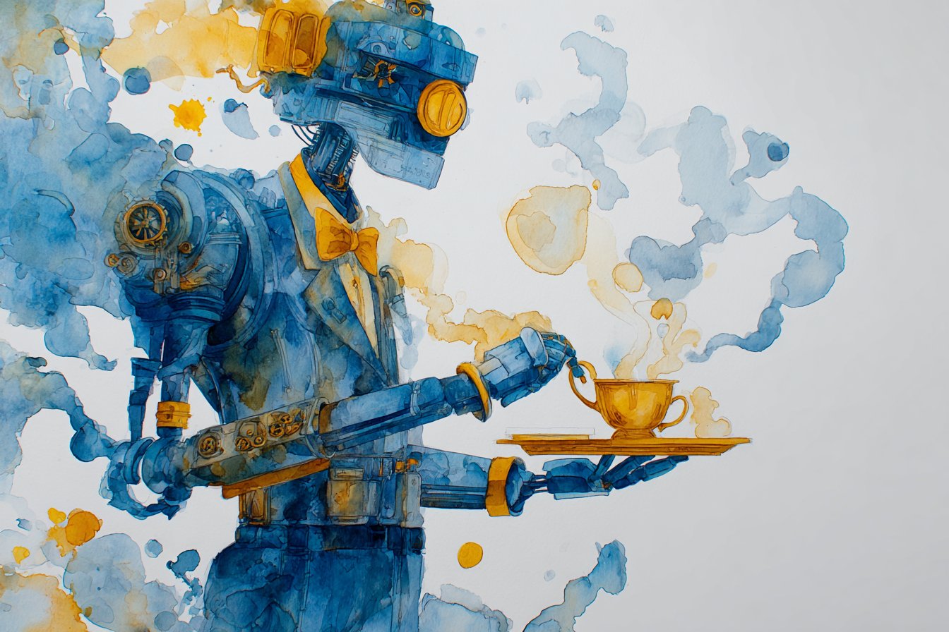 Watercolor Steampunk Splash Illustration - AI generated image