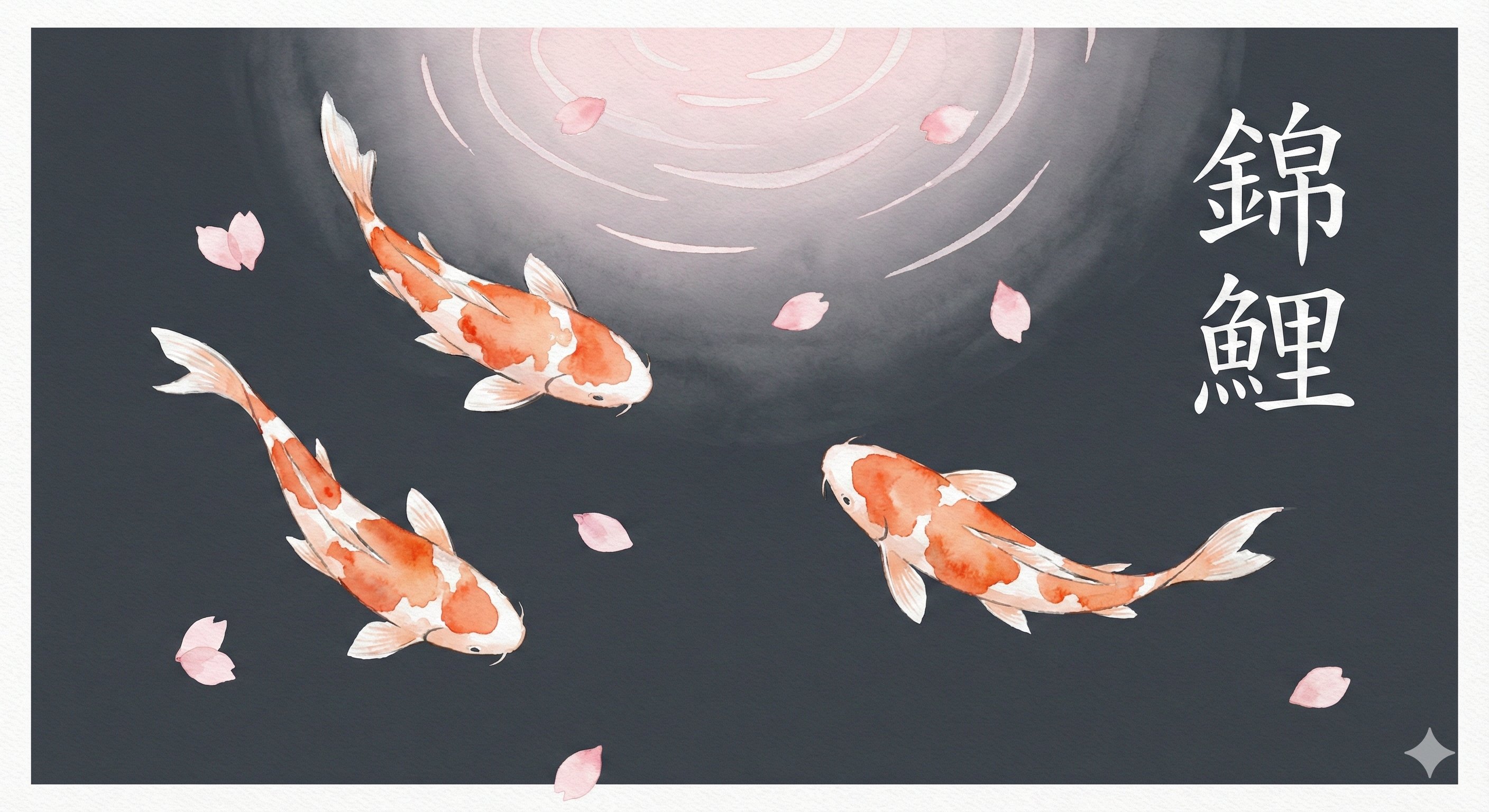 Minimalist Watercolor Illustration: Koi Fish in Play - AI generated image