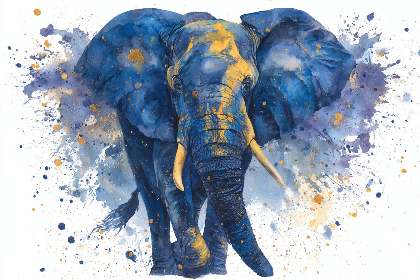 Watercolor Wildlife Portrait - AI generated image