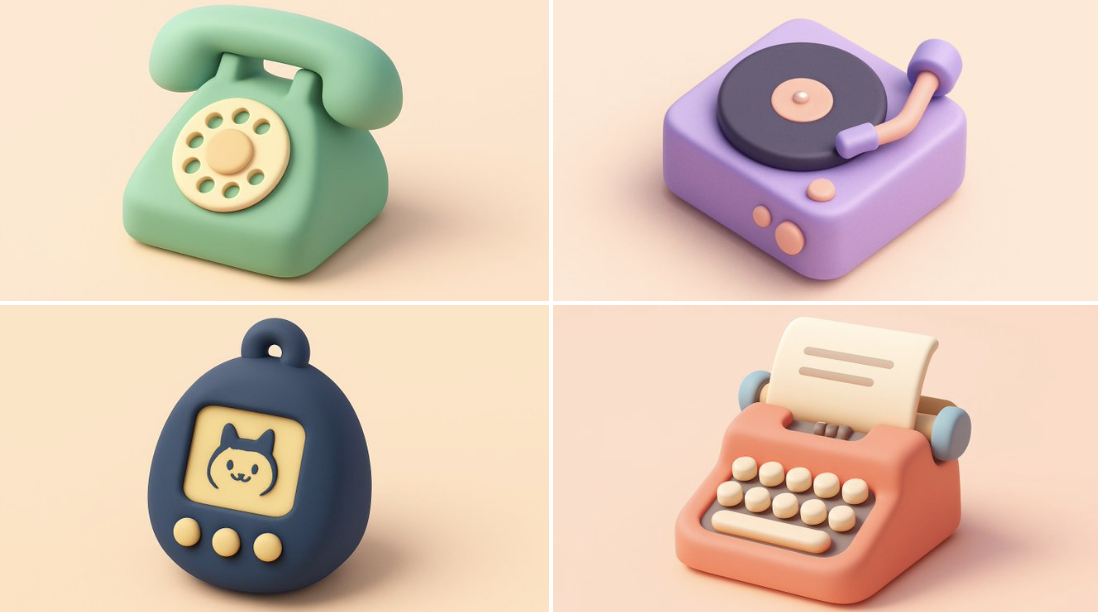 3D Cute Pastel Clay Icon - AI generated image