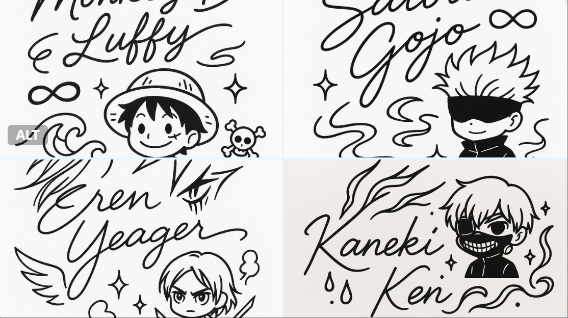 Beloved Character Making Anime Style Signature - AI generated image