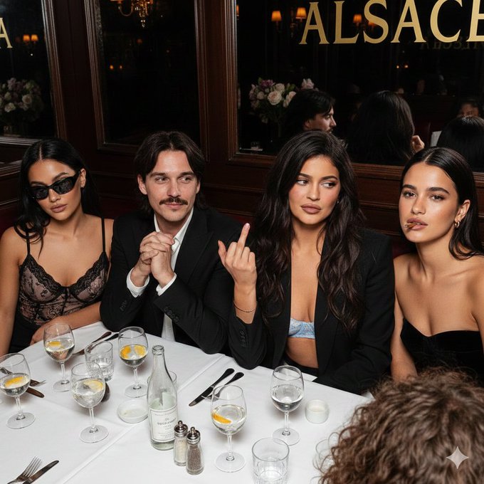 A Group of Lively Fashionable Youth - AI generated image