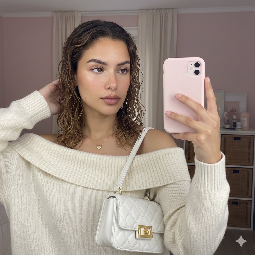 Soft Intimate Mirror Selfie - AI generated image