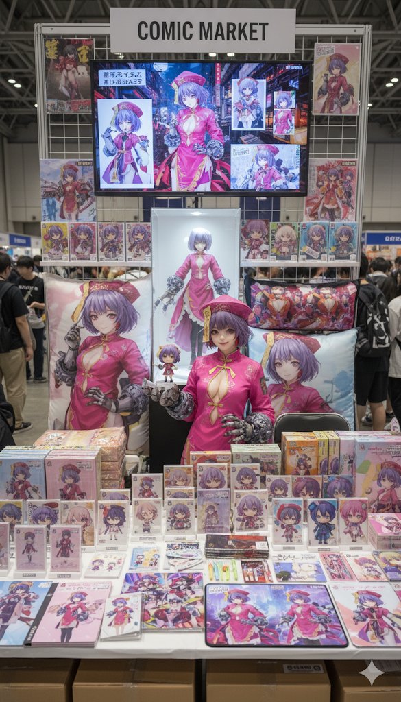 Nano banana: Comic Market Style Cosplay Goods Sale Event Prompt - AI generated image