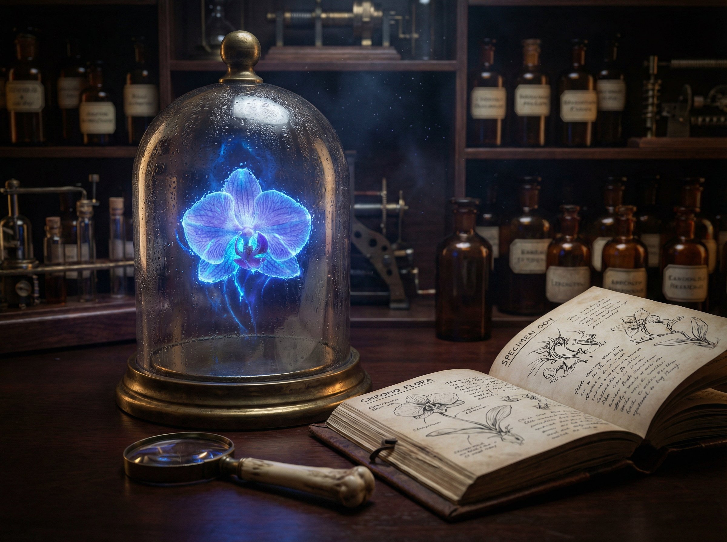 Nano Banana Pro JSON Prompt: A Hyper-Realistic Victorian Steampunk Botanist's Workbench - AI generated image