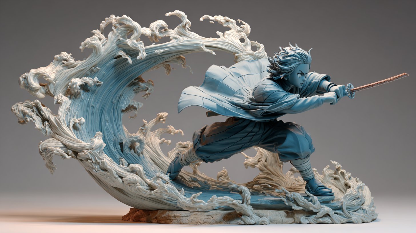 Dynamic 3D Sculpted Clay Model - AI generated image