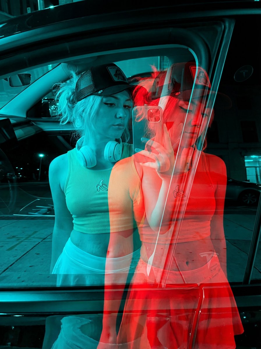 Artistic Red-Blue Double-Exposure Effect - Nano Banana Pro - AI generated image