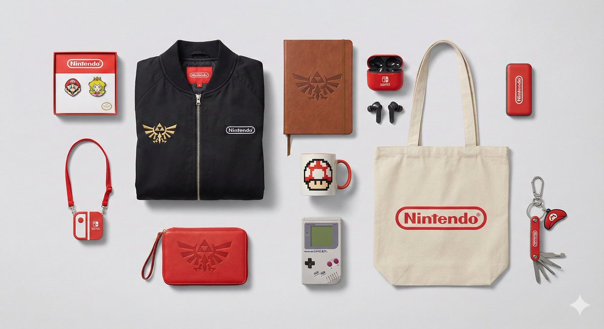 Nintendo Brand Merchandise Showcase - AI generated image