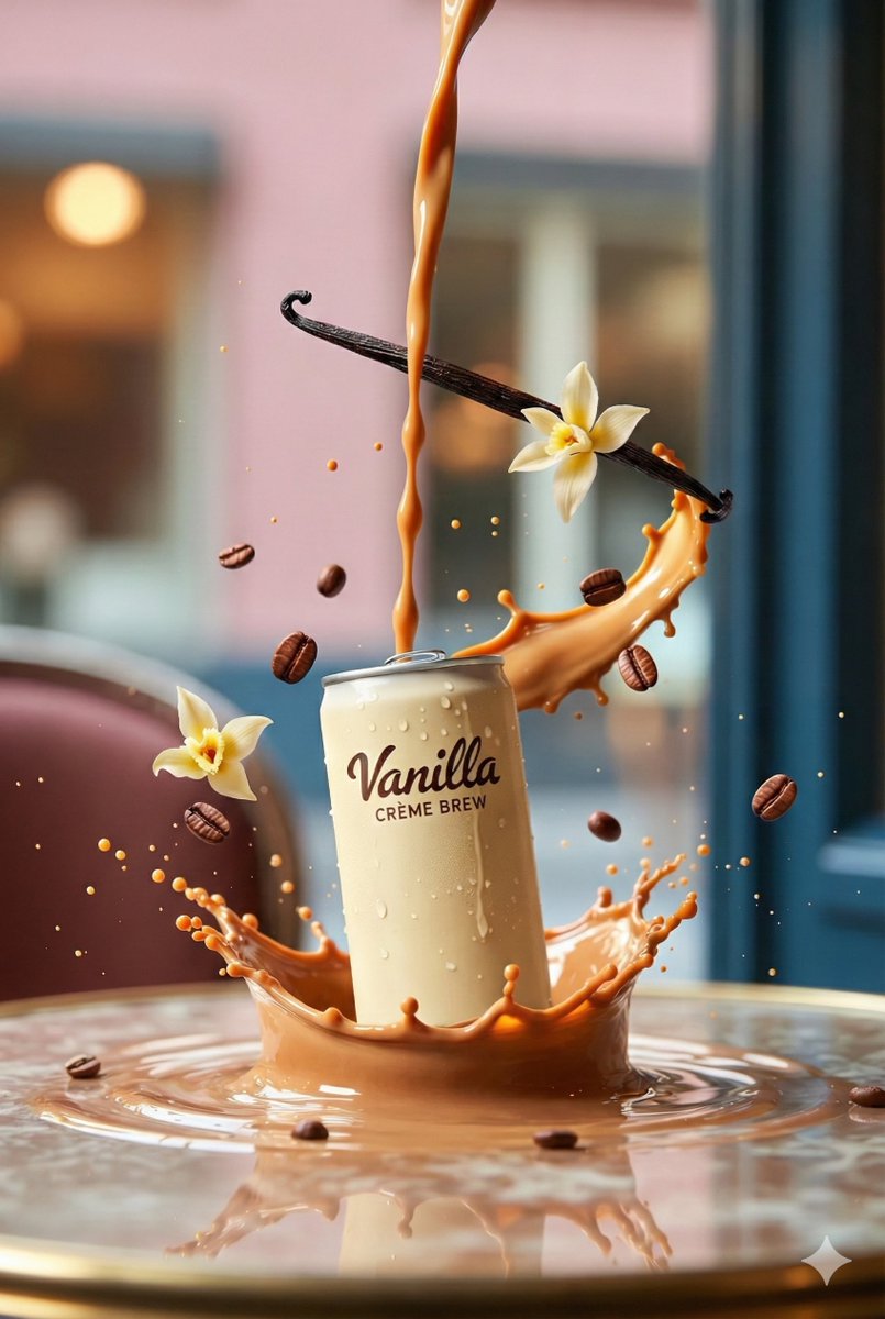 Vanilla Crème Brew Presentation on gemini Nano Banana 3.0 - AI generated image