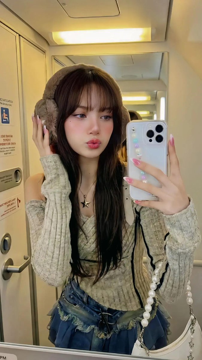 Cozy Airplane Cabin Selfie - AI generated image