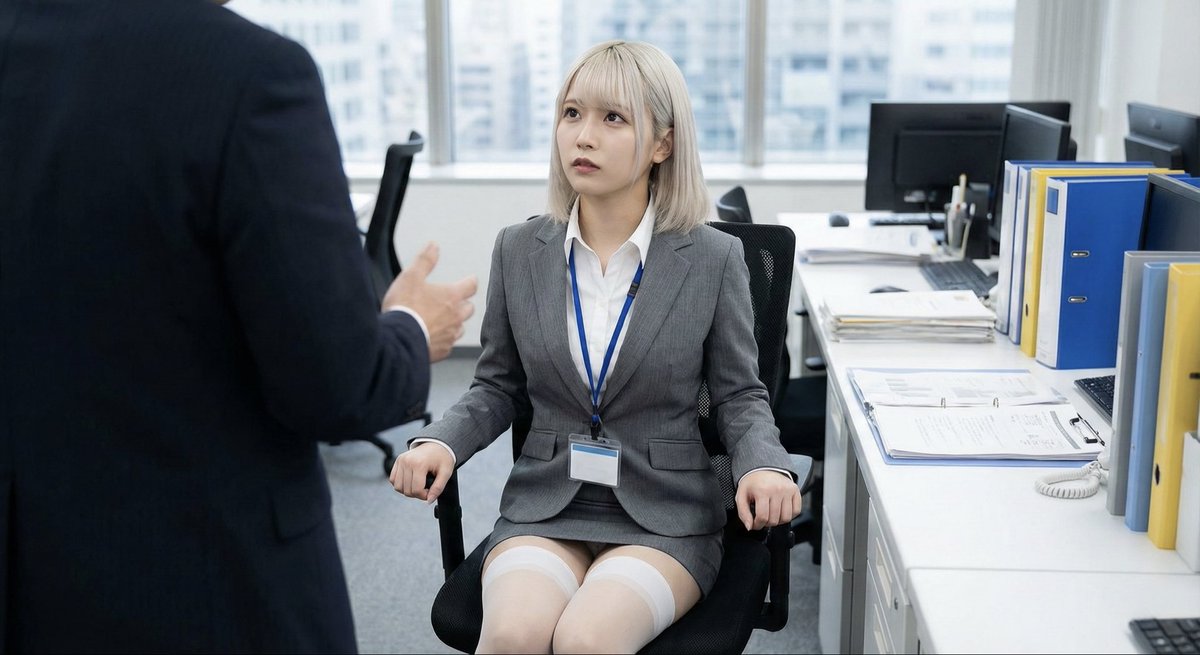 Busy Office Lady - AI generated image
