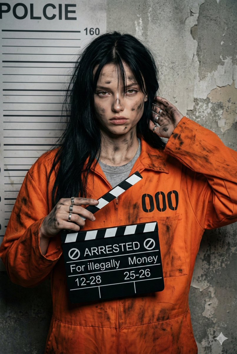 Beautiful Young Woman Mugshot - AI generated image