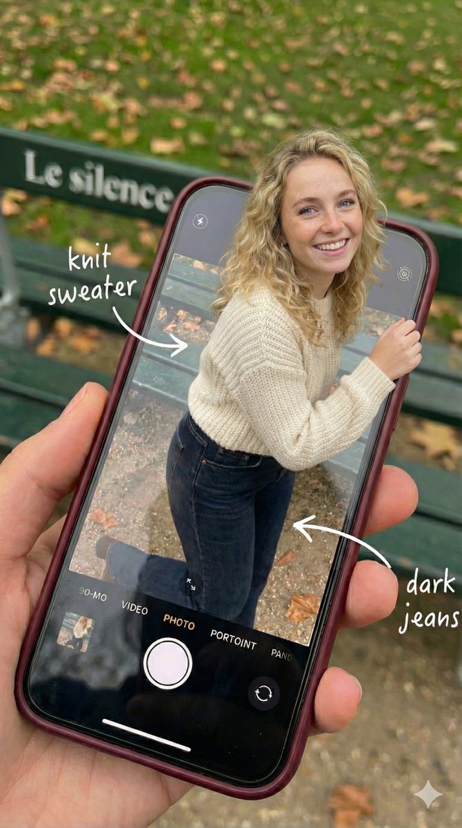 Gemini Nano Banana 3.0 - Parisian Park Fashion Shot - AI generated image