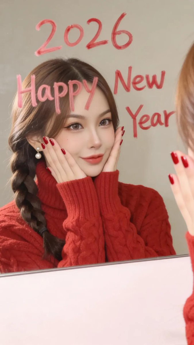 Mirror Moment Before New Year - AI generated image